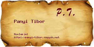 Panyi Tibor névjegykártya